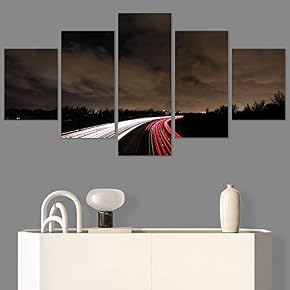SIGNWIN 5 Panel Canvas Wall Art Light Exposure...
