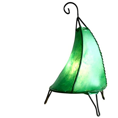 orientale lampada a stelo marokkanische Henna lampada Pelle lampada da tavolo lampada da terra piantana Orient tissir N. 40, verde, Durchmesser x Höhe: ca. 20 cm x ca. 40 cm, E14