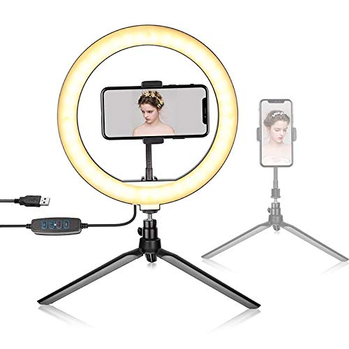 Iluminador led Ring Light 26Cm Tripe de Mesa kit iluminação