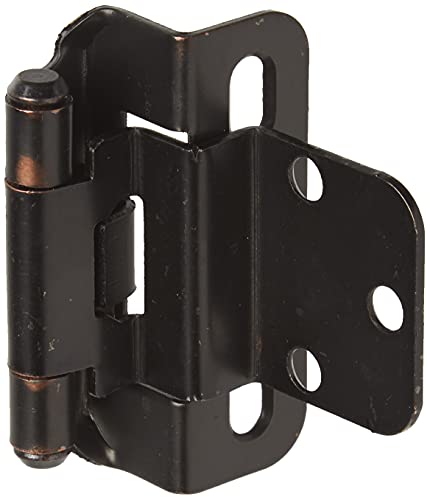 Image of Amerock 1 Pair 3 /8 inch Inset Oil-Rubbed Bronze Self-Closing Wrap Hinge