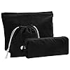 3 Pièces Pochette en Velours Côtelé, Petite Trousse de Maquillage en Tissu, Trousse de Toilette Femme Lot de 3, Trousse de Toilette de Voyage Multifonctionnelle,Sac à Glissière Organiseur (Noir) #1