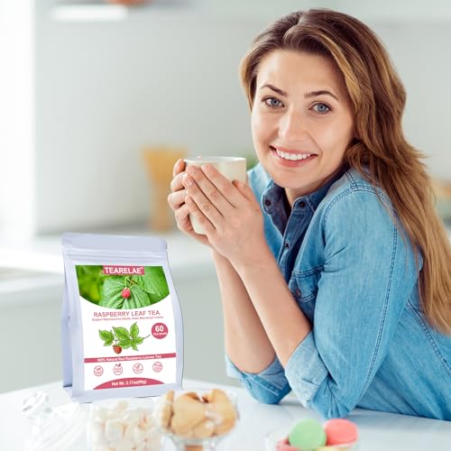 TEARELAE - Raspberry Leaf Tea - 1.5g x 60 Count - Premium Red Raspberry Leaves Tea Bags - Promote a Healthy Pregnancy, Ease Menstrual Cramp - Non-GMO - Caffeine-Free