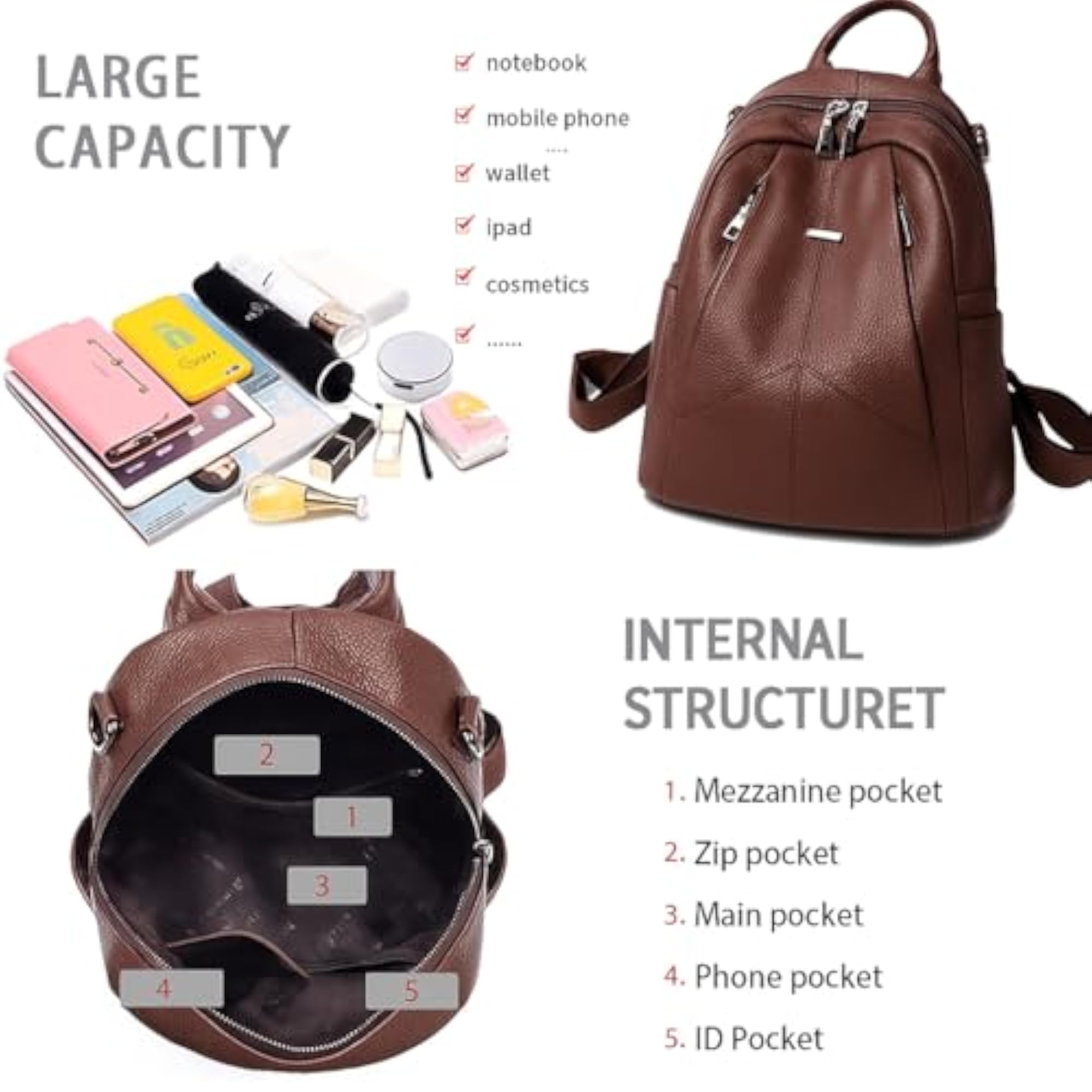 Casual Backpack for Women, Stylish Medium Lightweight Bag