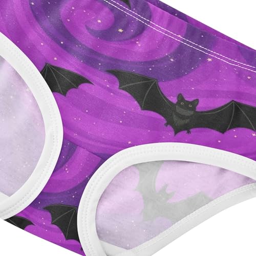Cotton Toddlers Underwear Floral Halloween Starry Purple Bats Black Little Girl Panties Fun Kids Briefs Undies 2t4