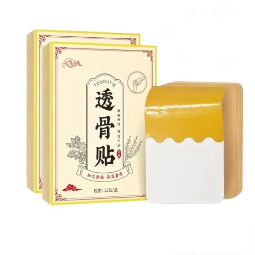 Parches de Moxibustión Natural con Jengibre y Artemisa, 24 Unidades (2 Cajas) – Alivio Muscular y Dolor Articular en Cuello, Hombros, Rodillas, Cintura y Espalda, Efecto Térmico (amarillo)
