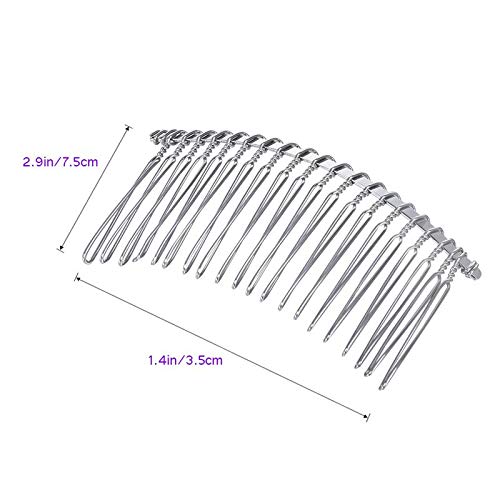 Rocutus 10 Pieces 20 Teeth Fancy Diy Metal Wire Hair Clip Combs Metal Wire Hair Combs Wire Twist Bridal Wedding Veil Combs For Women (Gold) #TOP4