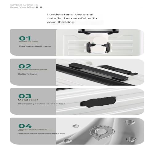 Suitcase Stylish and Practical Suitcases, Great Companions for Travel Luggage(White)3