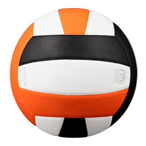 Baden | Lexum | Premium Composite Microfiber Indoor Official High School Game Volleyball | 13U to 18U Official Size + Weight | AVCA Approved | Orange/Black/White