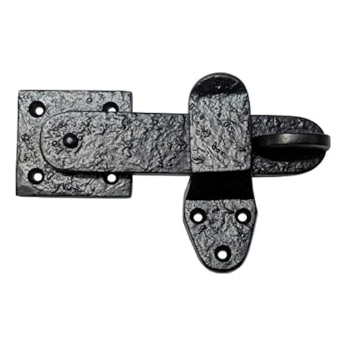 Adonai Hardware 5" "Elath Antique Heavy Duty Forged Front Entry Sturdy Flip Gate Latch (1 Pack, Matte Black) for Vintage Wooden Barn Shed Doors, Gates, Fences, Furniture, Castle and Farmhouse