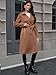 Haianguoji Women's Winter Faux Suede Long Trench Coat Casual Double-Breasted Notch Lapel Overcoat Outerwear(Coffee, S)