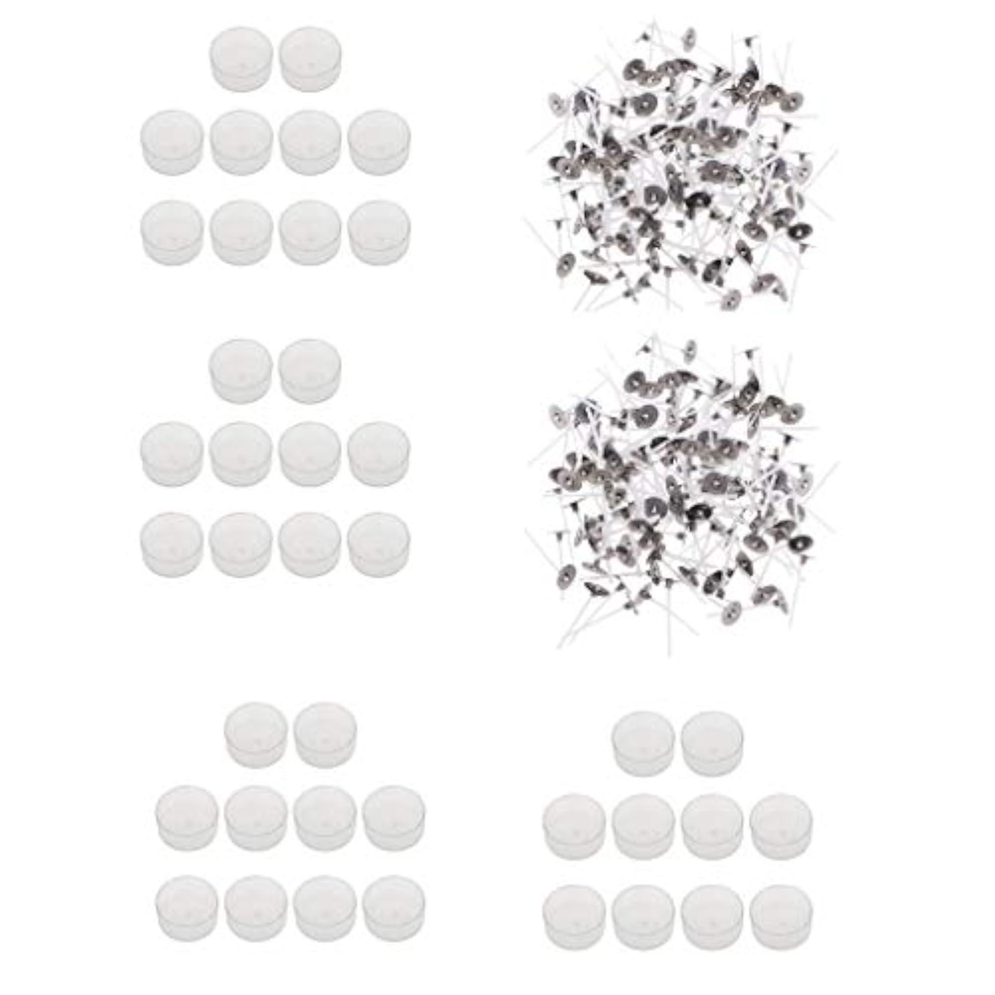 400pcs Pre-Waxed Candle Wick and 40pcs PVCRound Tealight Empty Case Cup