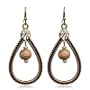 Handmade Antiqued Wooden Round Earrings for Women Girls Vintage Bohemian Ethnic Geometric Dangle Drop Earrings Ethnic Tribal Style Statement Jewelry Gifts