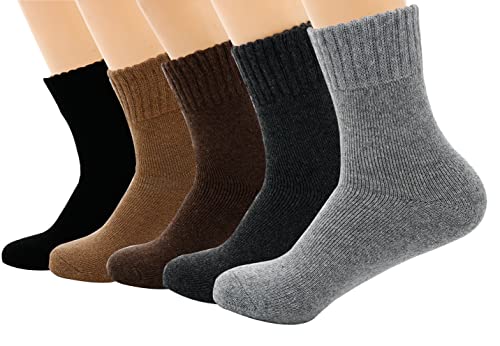 Xndryan 5 Paar Damen Thermosocken aus Baumwolle Warme Kuschelsocken Dicke Wintersocken Damen Socken Beste Geschenk für Winter Cover