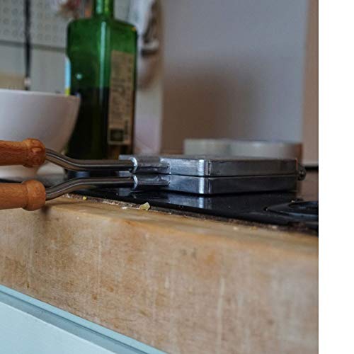 Kings County Tools Stovetop Sandwich Press | Great For Camping & Kitchen | 5” Long Beechwood Grip | Make Perfect Grilled Cheese, Paninis Or Toast | Made From Italian Aluminum #TOP2