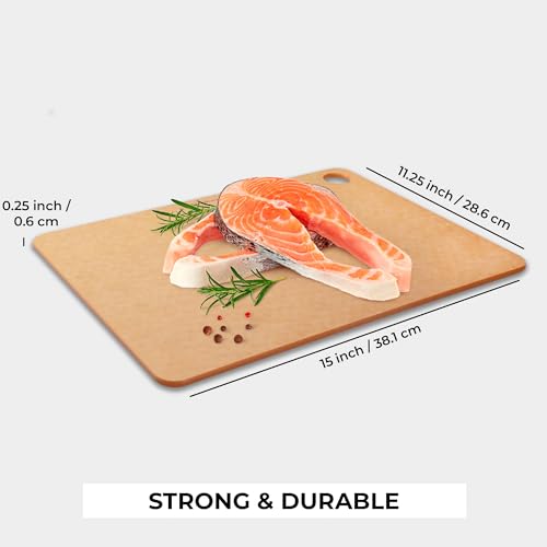 Image of Freshware Wood Cutting Board for Kitchen, Dishwasher Safe, Large, 15 inch x 11.25 inch, Natural