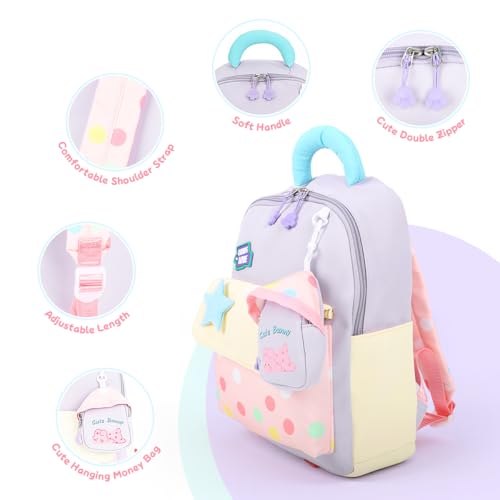 Image of PALAY Mini Toddler Bag for 2-5 Years Cute Cartoon Small Kids Bag with Small Pouch Lightweight Mini Toddler Backpack