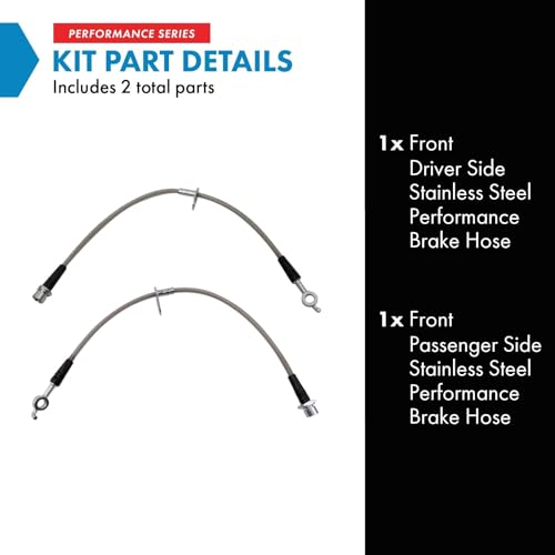 Image of TRQ Front Brake Hose Set Compatible with 2010-2021 Lexus RX350 RX450h 2008-2019 Toyota Highlander 2009-2015 Venza