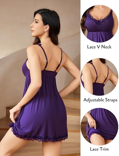 Image of Avidlove Women Sexy Sleepwear Lace Chemise Nightgown Full Slip Babydoll Sleepwear
