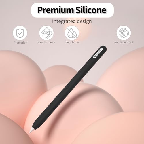 Image of Ultra Thin Protective Pencil Cover for Apple Pencil Pro &Apple Pencil 2nd Gen Silicone Case Sleeve Compatible with Apple Pencil Pro (Black)