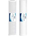 20" x 4.5" Full Flow CTO Carbon Block & Sediment Replacement Filter Cartridges Combo Set | Whole House Filters