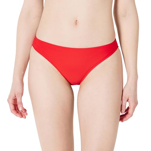 Amazon Essentials Womens Classic Full Coverage Low Rise Bikini Swimsuit Bottom Bright Poppy Red Small