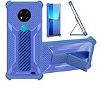 Aroepurt Hülle Für Blaupunkt OT19 OT 19 Hülle Hülle Handyhülle Schutzhülle Cover [mit gehärtetem Glas-Screen-Protector] Hybrid [Folding Support Magnetic] [Frosted Anti-Fingerprint] Blau