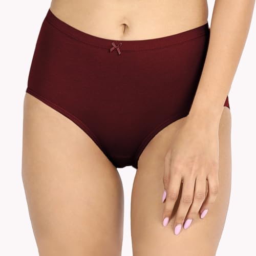 Image of NYKD (NYP104 Comfortable & Breathable Cotton Panty Set for Women (Pack of 3) | High Rise & Full Coverage Brief with Anti Odor Properties | Super Soft & Concealed Elastic for All Day Comfort