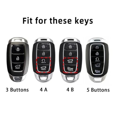 Carcasa para llave Hyundai con 4 botones compatible con Accent y Santa Fe 2