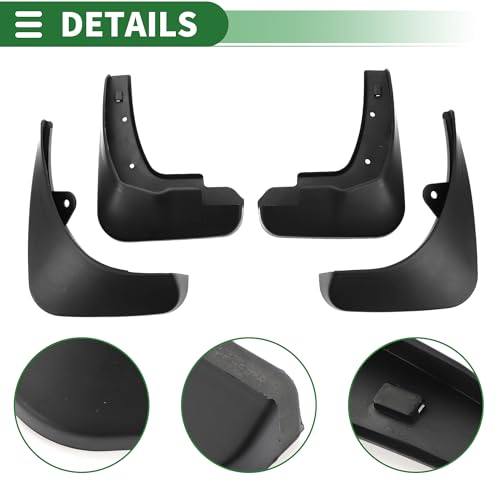 Image of Motoforti Mud Flap Splash Guard Mud Guard for Audi A3 Hatchback 2007-2013 Plastic W /Mount Accessories Black