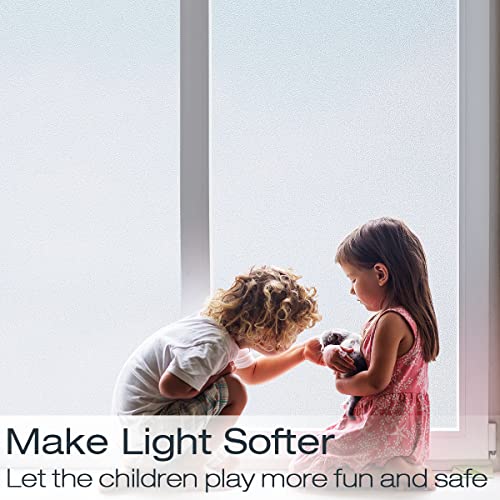 Window Film Frosted Glass Window Privacy Film No Glue Bathroom Window Privacy Film Static Cling Non-Adhesive Sun Blocking Heat Resistant Nighttime Privacy Covering Light Filtering #TOP7