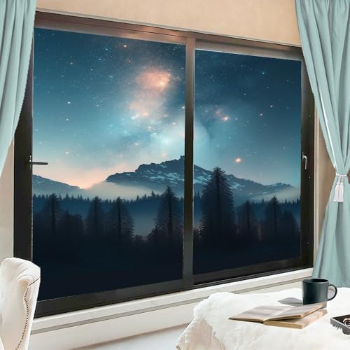Vinilo Decorativo Stained Glass Rustic Forest 2 piezas miniatura 1