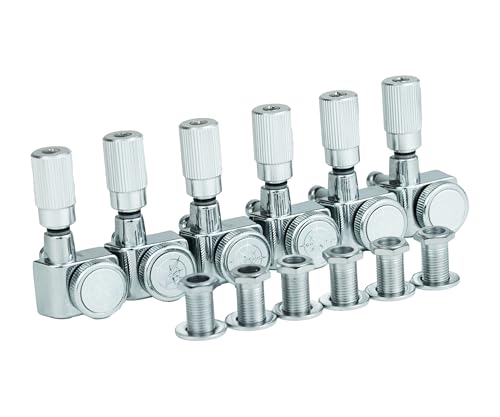 Guyker Pro 6 Inline Guitar Locking Tuners - 1:18 Lock String Tuning Key Pegs Machine Heads Set...