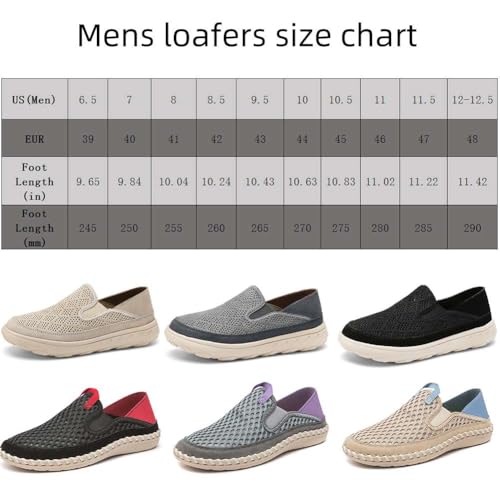 Men's Breathable Loafers Knit Lightweight Driving Shoes Slip-on Casual Walking Shoes for Men 7