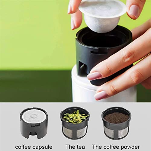 PPITVEQ Máquina de café de función eléctrica portátil Cafetera de cápsulas Americanas Hogar Coche Cápsula instantánea… - Imagen 5