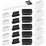 VSuRing 20PCS Anti Dust Plugs Cover USB A USB C Port Cable Plugs Caps Silicone Soft Snugly Dust and Oxidation Protection for Phone Computer Laptop Charging Station USB-A Type C Cable USB Flash Drive