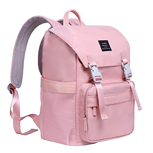 Baby Diaper Backpack - Large Capacity Water-Resistant Nappy Bag with Insulated Pockets and Stroller Straps, Travel Backpack&Outdoor Bag (Pink)