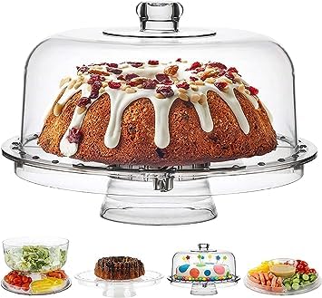 AASTIK SALES 3 in 1 Multifunction Acrylic Cake Stand with Salad Bowl, Punch Bowl, Fruit, Vegetables and Cupcake Tray Birthday Party Tray Cupcake Fruit Acrylic Use as Cake Holder.