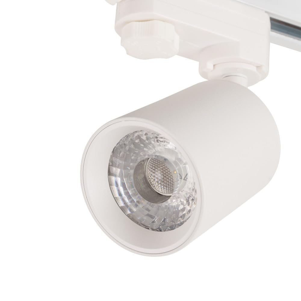 Foco de Carril Trifásico 10W COB Regulable Flicker Free Blanco 2700ºK [1916-TL-10W-T-WW] | Greenice
