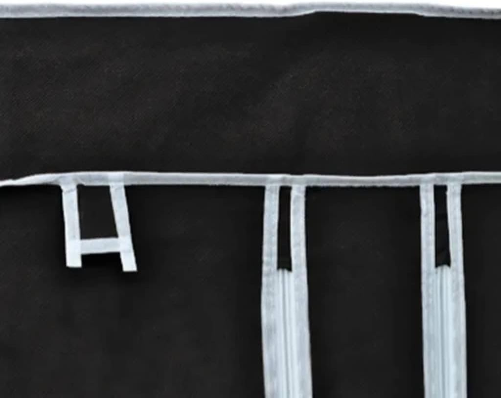 vidaXL 2 pcs 43" Portable Closet Wardrobe Clothes Rack Storage Organizer W/Shelf Black