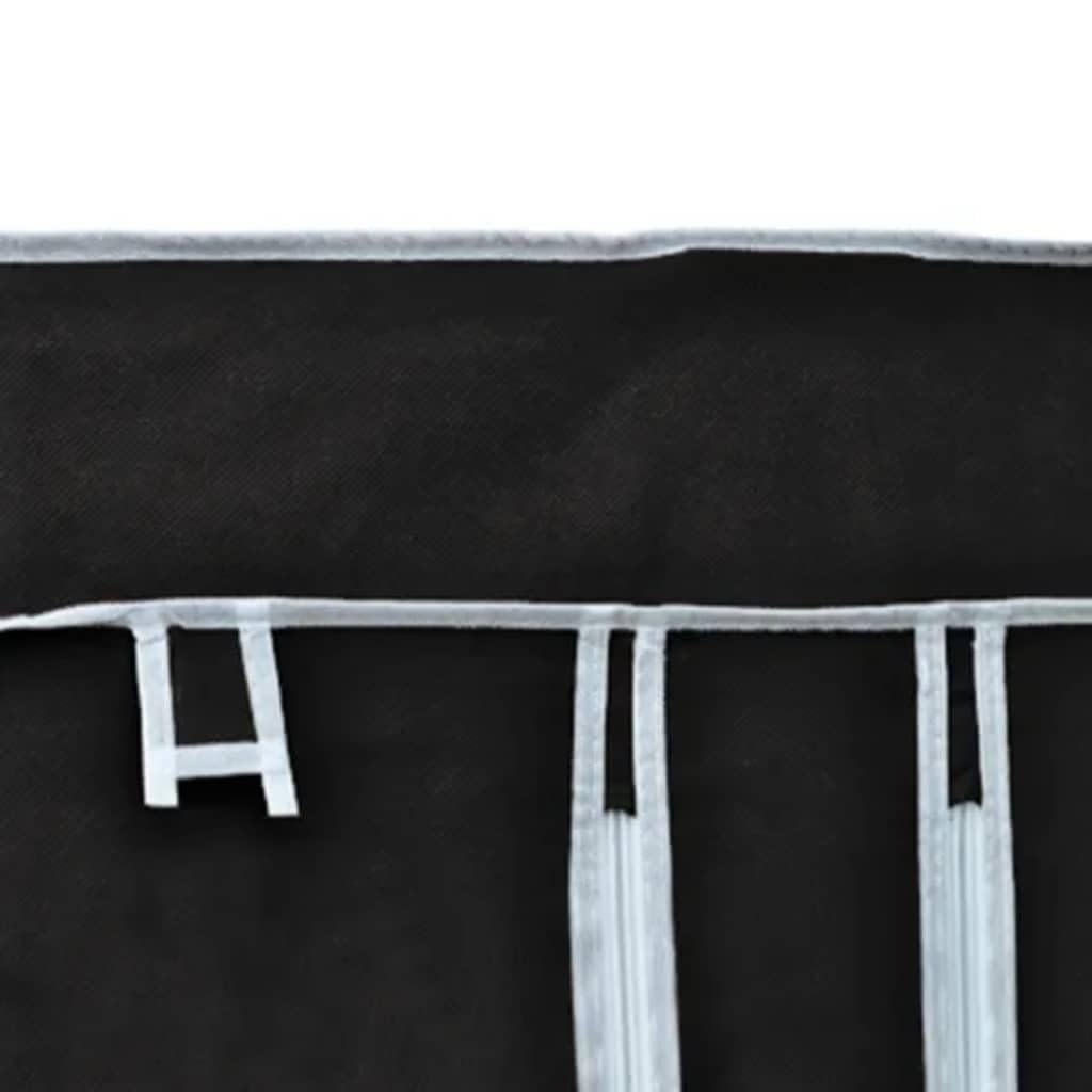 Fengshui Szafka składana, czarna, 110 x 45 x 175 cm | Pokrowiec z włókniny, stalowa rama, zwijane drzwi z zamknięciem, oszczędność miejsca, do piwnicy lub kempingu