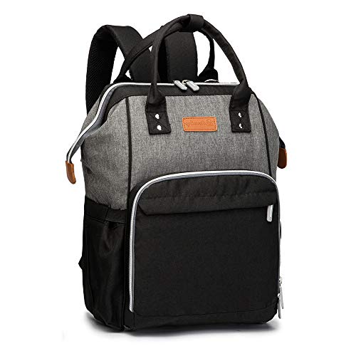 Diaper Bag Backpack?Waterproof Baby Diaper Bag Tote Organizer with Charging Port Backpack Diaper Bag Large for Baby Boy and Girl Black