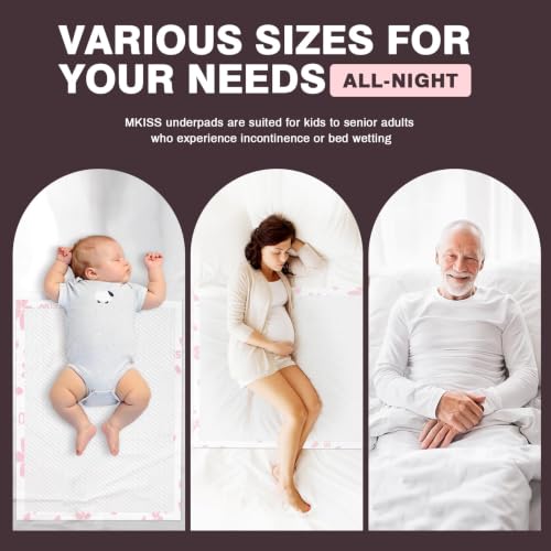 Image of MKISS 100 Count Heavy Duty Disposable Bed Pads 30 inch x 36 inch Incontinence Pads