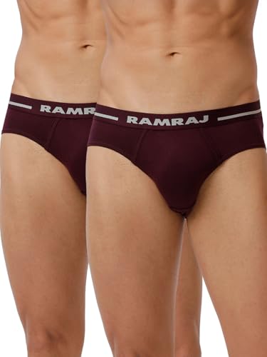 Image of RAMRAJ COTTON Men 100% Combed Cotton Outer Elastic Briefs (Pack of 2)