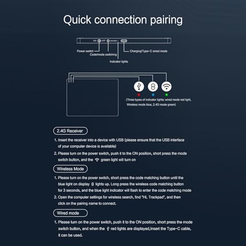 Panel táctil recargable con triple conexión inalámbrica y USB para PC 4