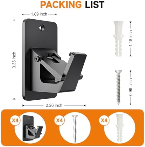 Universal Curtain Rod Holders, No Drill Curtain Rod Brackets, Self Adhesive Curtain Rod Brackets Up to 30 LB, Nail Free Curtain Rod Hooks for Bathroom, Bedroom, Livingroom, Kitchen (4PC, Black) — view 7