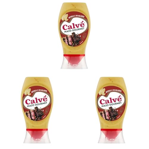 Calvé Maio Gourmet, Maionese Aromatizzata alla Senape di Digione, Formato 250 ml Top Down, Gusto Deciso e Raffinato, Pensato per Carne, Hamburger e Piatti Ricercati (Confezione da 3)