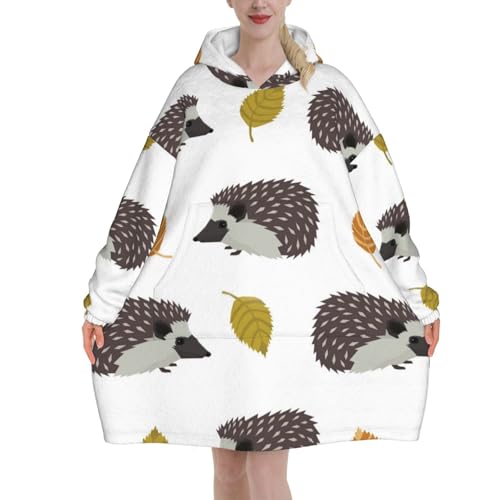 Couverture à capuche oversize hérisson idée cadeau femme