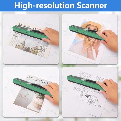 Escáner de Documentos, Buena Compatibilidad Fácil Operación 3 Modos de Resolución Escáner Fotográfico ABS Portátil para Oficinas (Green) - imagen 3