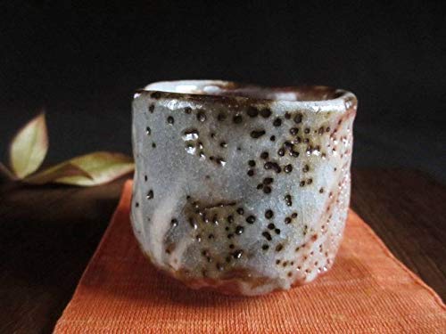 Amazon.co.jp: ぐい呑み 源九郎窯 加藤健 鼠志野 草文 ぐい呑 （共箱