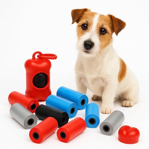 Saquinhos Coco Cachorros Cata Caca Cães e Gatos Kit 10 Rolos e Suporte de Sacos Limpar Sujeira Imper